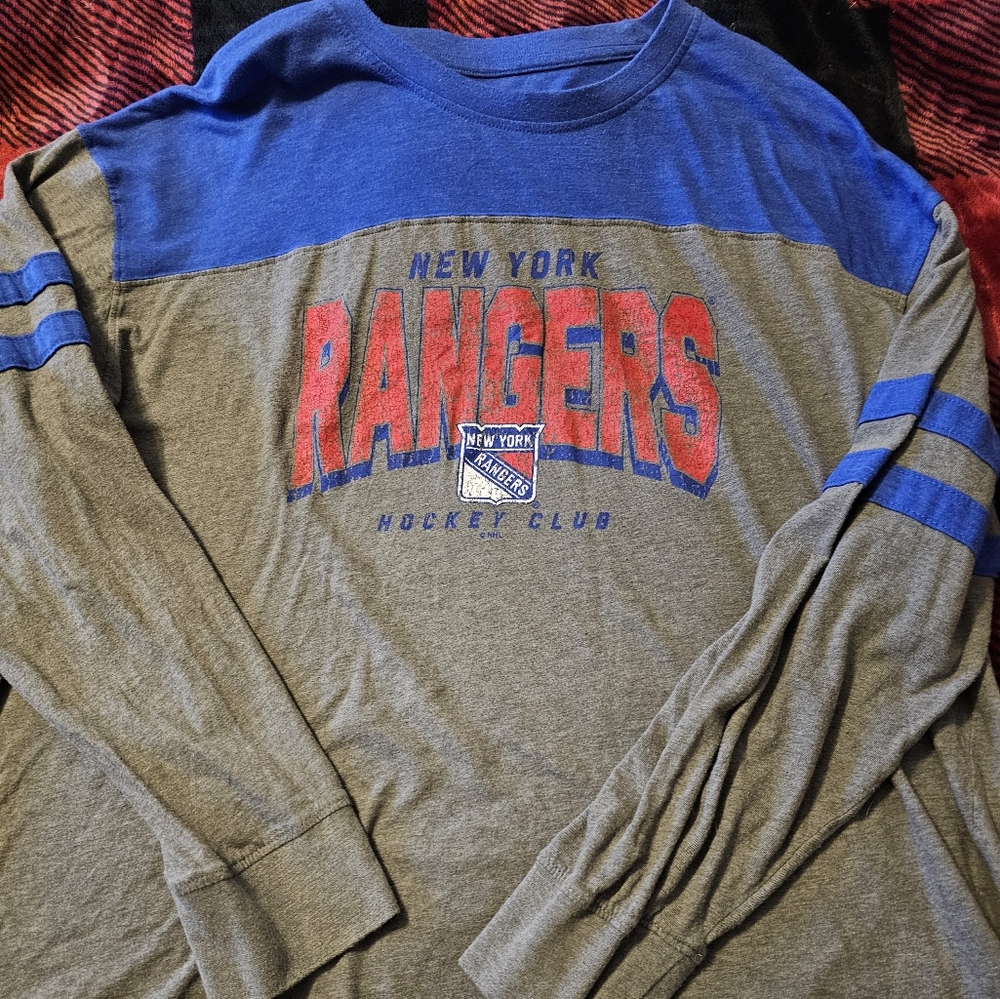 3XL Mens New York Rangers Long Sleeve Shirt